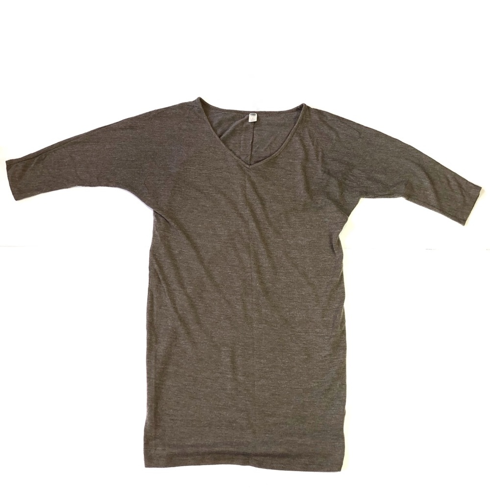 Old Navy 3/4 Dolman Sleeve V-Neck Shift Dress in Heathered Brown Size Small